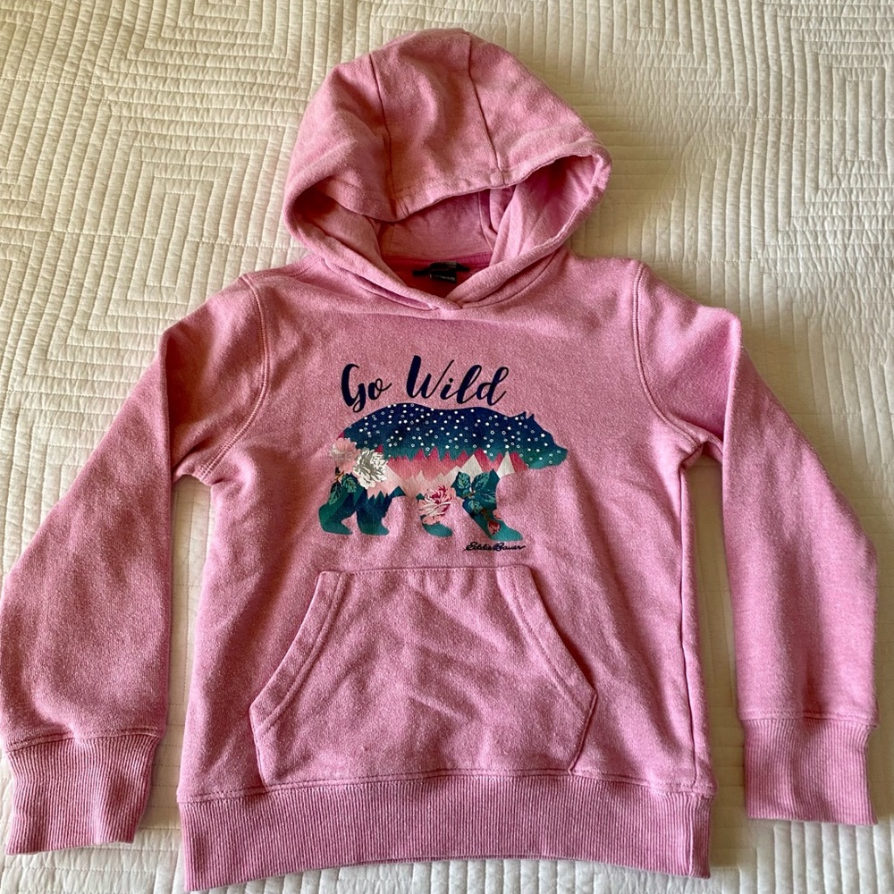 Eddie Bauer Girls' Graphic Camp Fleece Hoodie XS 5/6